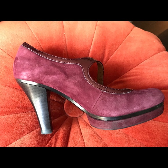 Sofft suede bordeaux Madelia strappy platform heal - Picture 3 of 16